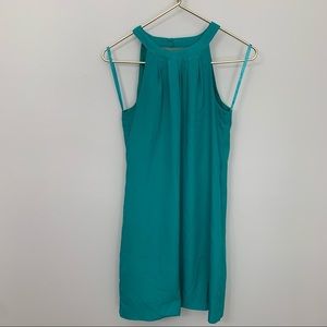 J. Crew turquoise halter shift cocktail dress 00
